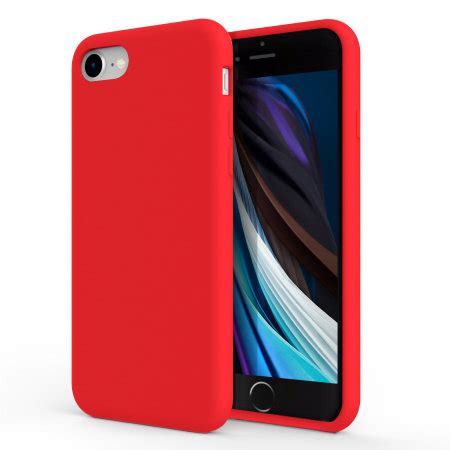 Olixar Soft Silicone Protective Red Case - For iPhone SE 2022