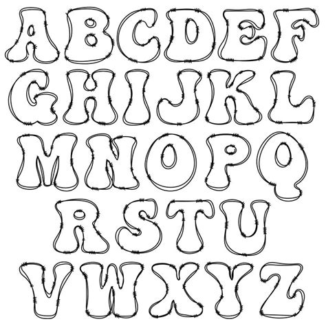 Digital Doodle Retro, Groovy Doodle AG Letters With Transparent Inside PNG, SVG, Pdf Files Hand ...