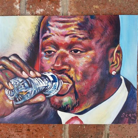 I painted Shaq drinking a water bottle : pics