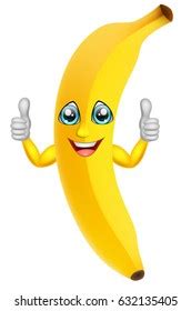 Cartoon Banana Giving Thumbs Vector Illustration Stock Vector (Royalty Free) 632135405 ...