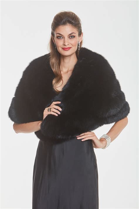 Fur Cape – Black Fox Fur Cape – Madison Avenue Mall Furs