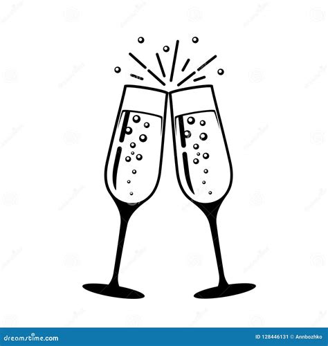 Champagne Glass Icon In Comic Style. Alcohol Drink Vector Cartoon ...