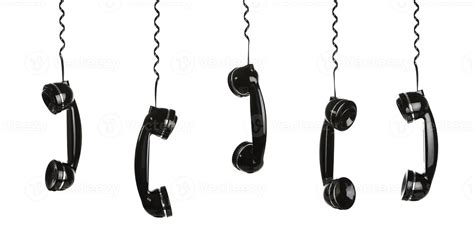 Retro telephones hanging by their phone cords 1010555 Stock Photo at ...