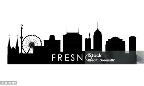 Fresno Skyline Silhouette Black Fresno City Design Isolated On White ...