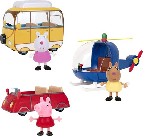 Peppa Pig Little Vehicles, 6 Piece Set - Includes Figures of Peppa, Suzy... – One-Touch Top Tred ...