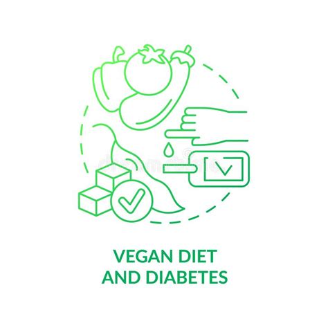 Vegan Diet and Diabetes Green Gradient Concept Icon Stock Vector - Illustration of vegetarian ...