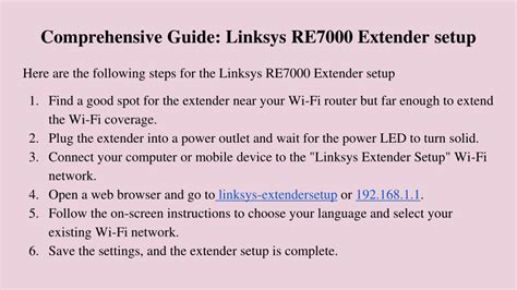 PPT - An ultimate guide for Linksys RE7000 Extender setup PowerPoint ...