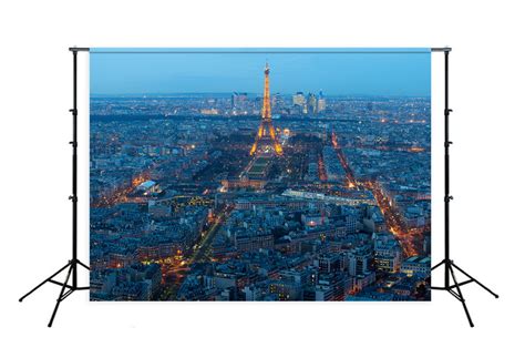 Eiffel Tower Night Paris City Landscape Backdrop for Photo Studio D121 ...