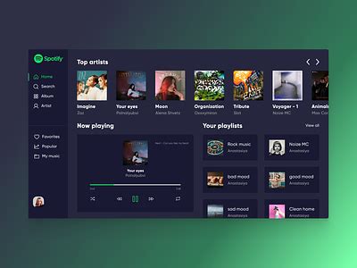 Spotify redesign concept by Anastasia Murygina on Dribbble