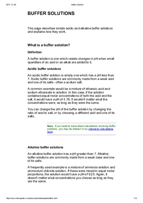 (PDF) Buffer solutions