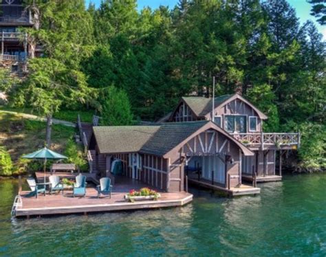 Adirondack “Great Camp” 1901 Boathouse renovated in 2007 #lakehouse Lake Placid NY | Lake house ...