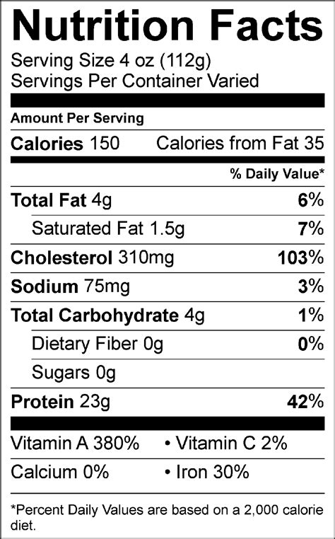 Nutrition Facts Fried Beef Liver - Nutrition Ftempo