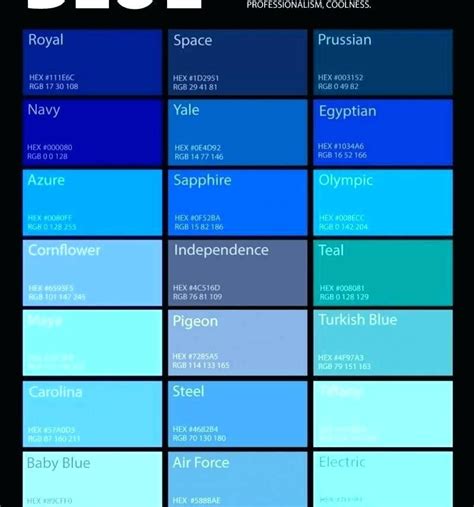 24 Shades of Blue Color Palette