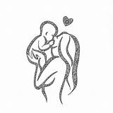 Para Materna Lactancia Colorear Dibujos Con Pintar Mama Bebe Dibujo  sketch template