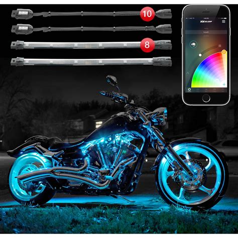 XKchrome App Control 16 Million Color, 10 Pod, 8 Strip Motorcycle LED ...