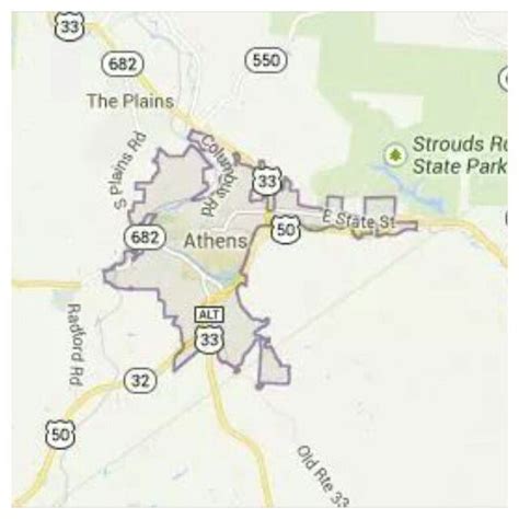 Map of Athens, Ohio | Ohio, State parks, Athens