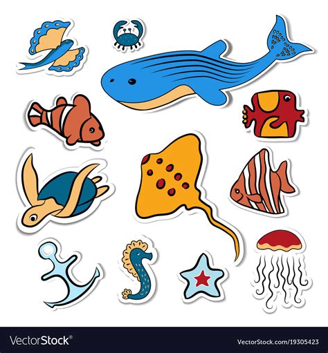 Clipart with deep-sea fish Royalty Free Vector Image