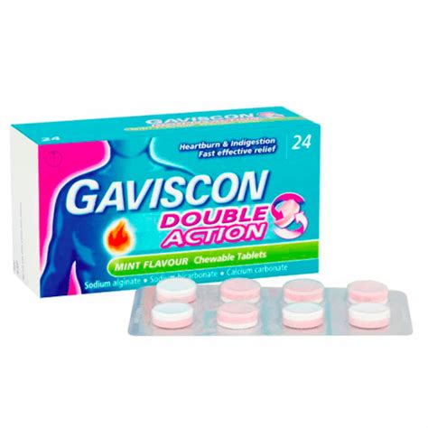 Gaviscon Double Action Mint Flavoured Chewable 24 Tablets - Caplet Pharmacy