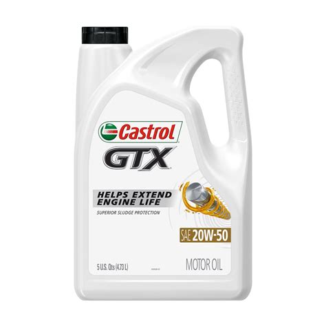 Castrol GTX 20W-50 Conventional Motor Oil, 5 Quarts - Walmart.com - Walmart.com