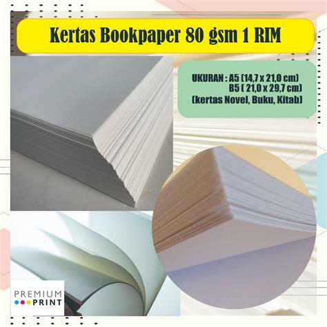 Jual Kertas Bookpaper 57,5 GSM Ukuran A4,A5 - 1 RIM (kertas Novel, Buku, Kitab) | Shopee Indonesia