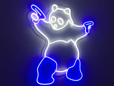 Panda LED Neon Sign animal Sign Panda Light Gangsta Panda | Etsy