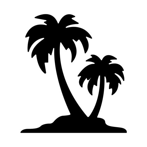 Palm Tree White Silhouette Clip Art