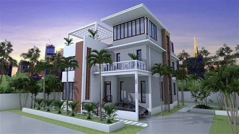 SketchUp Home Plan 12x14m 3 Story House With 4 Bedrooms - Samphoas House Plan