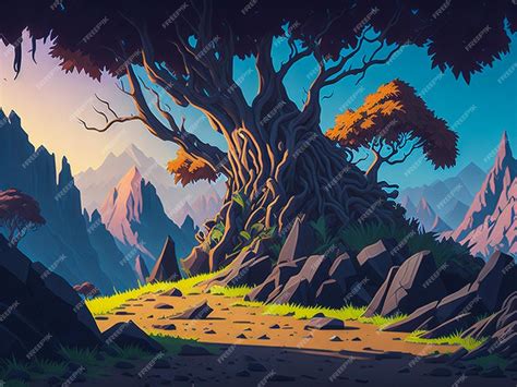 Premium AI Image | sunny forest background for cartoon illustration and landscape picture