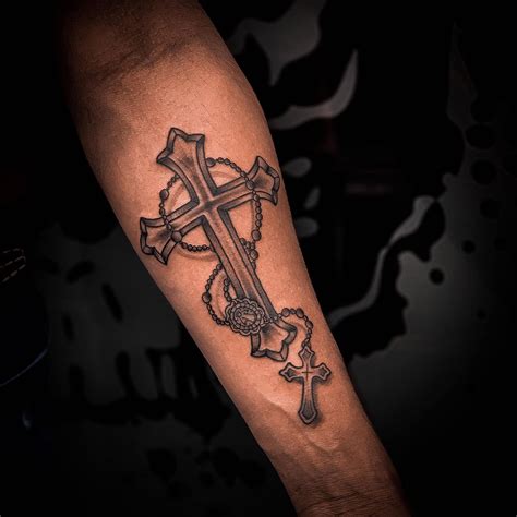 Inner Forearm Cross Tattoos For Men