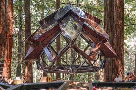 Pinecone-shaped treehouse provides 360 -degree views of Redwood forest