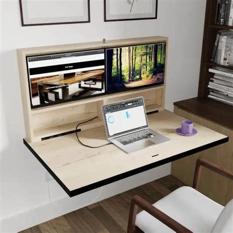 The World's Best Wall-mounted Folding Desk With Monitors | Small home ...