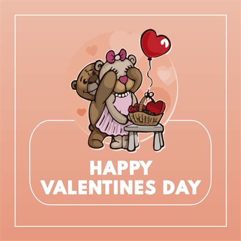 Copy of Valentine's day with bear and balloons | PosterMyWall