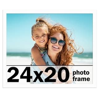 24x20 Frame White Solid Wood Picture Frame Includes UV Acrylic Shatter ...