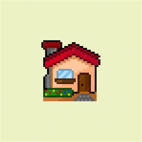 Premium Vector | Simple home with pixel art style