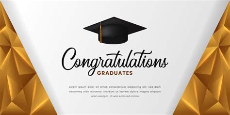 Premium Vector | Happy graduation congratulation with 3d graduation cap ...