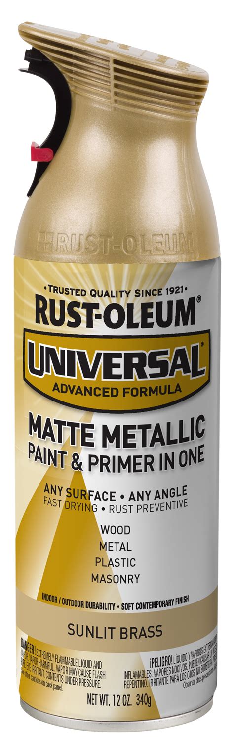 Sunlit Brass Rust-Oleum Universal All Surface Matte Metallic Spray Paint and Primer in 1, 11 oz ...