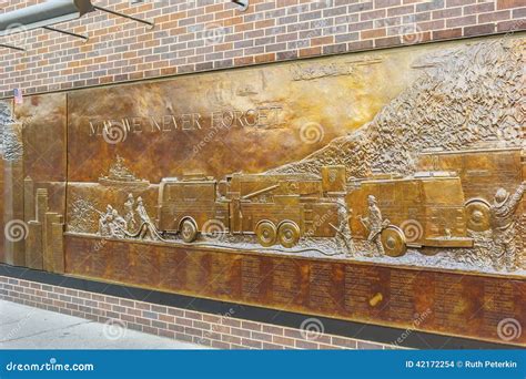 FDNY Memorial Wall editorial stock image. Image of monument - 42172254