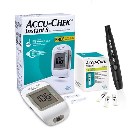 Buy Accu-Chek Instant S Blood Glucose Glucometer Kit with Vial of 10 Strips, 10 Lancets and a ...