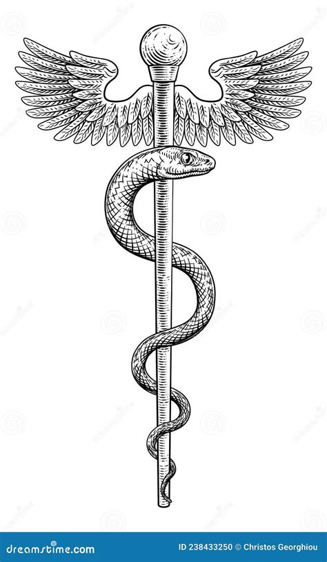 Rod of Asclepius Vintage Medical Snake Symbol Stock Vector ...