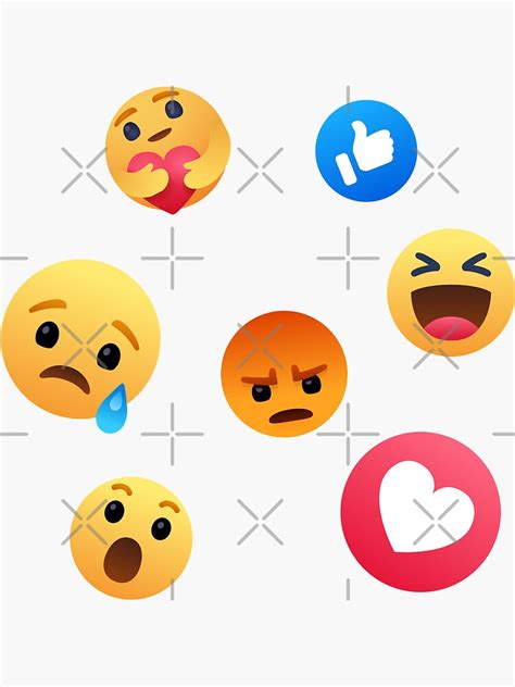 "Facebook reaction icons set pack" Sticker for Sale by thuycam0805 ...