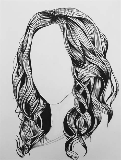 Distinctive Feminine Waves - Hair Drawing