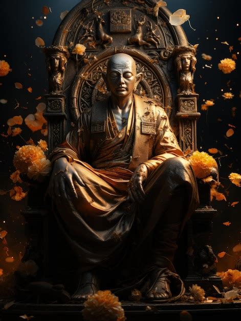 Premium AI Image | Buddha monk religion meditation peace and tranquility