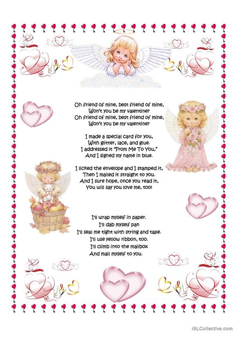 Valentine Poems 4: English ESL worksheets pdf & doc