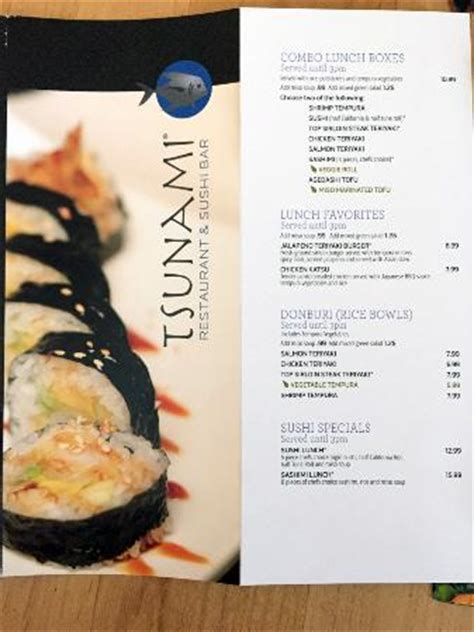 ClimbingNoob: Tsunami Japanese Restaurant Menu