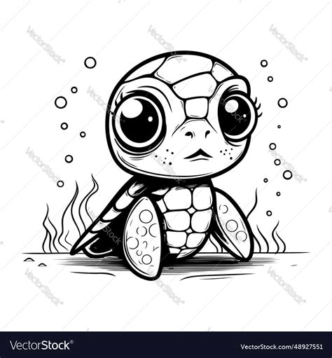 Cute cartoon baby turtle Royalty Free Vector Image