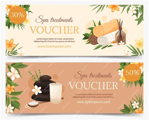 Premium Vector | Spa treatments discount voucher set horizontal template Coupon certificate for ...