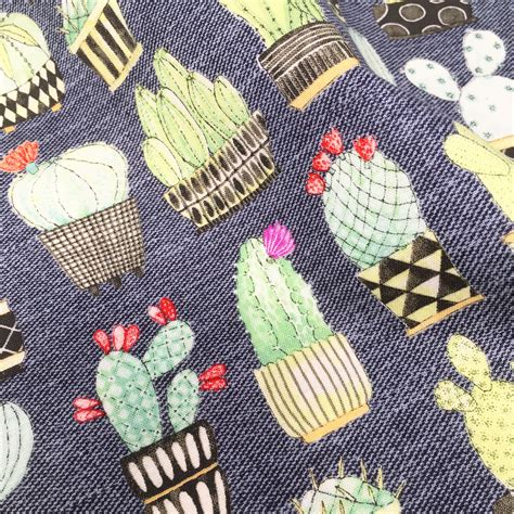 Michael Miller Cactus print cotton fabric I Cactus print fabric I Free Shipping floral fabric