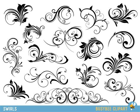 Swirls Clipart Digital Swirls Clip Art Vector Swirls Photoshop Brushes ...