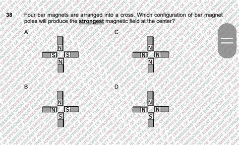 Four bar magnets are arranged into a cross. Which configuration of bar ...