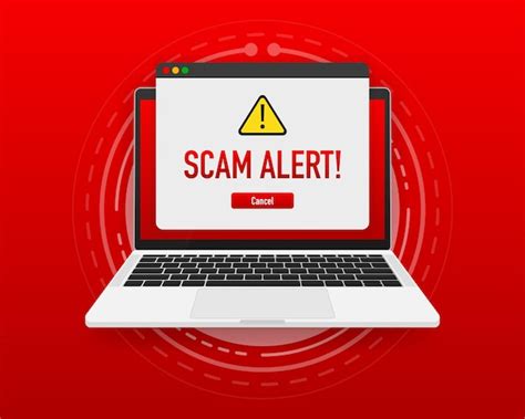 Premium Vector | Scam alert red message on browser window. Scam sign ...